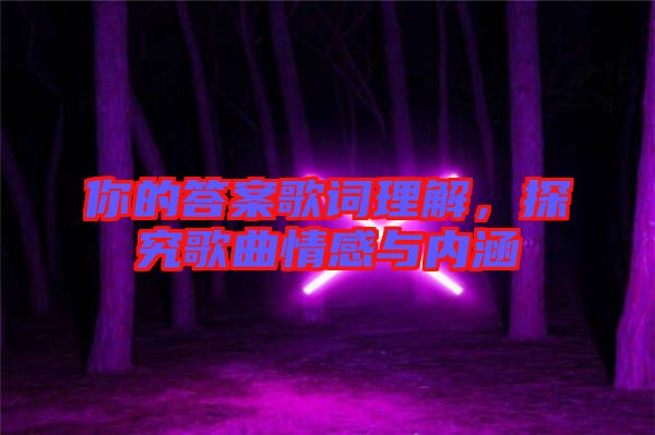 你的答案歌詞理解，探究歌曲情感與內(nèi)涵