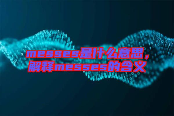 messes是什么意思，解釋messes的含義