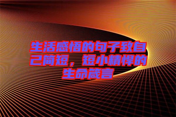 生活感悟的句子致自己簡短，短小精悍的生命箴言