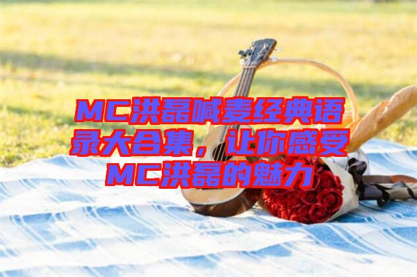 MC洪磊喊麥經典語錄大合集，讓你感受MC洪磊的魅力