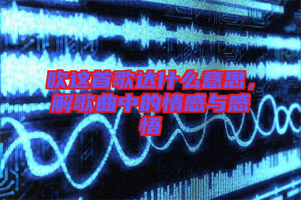 吹這首歌達(dá)什么意思，解歌曲中的情感與感悟