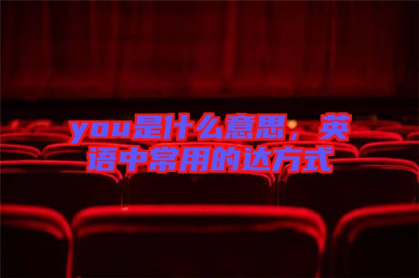 you是什么意思，英語中常用的達(dá)方式