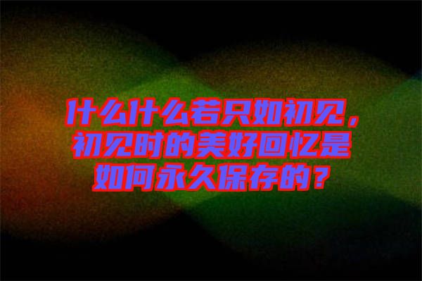 什么什么若只如初見(jiàn)，初見(jiàn)時(shí)的美好回憶是如何永久保存的？