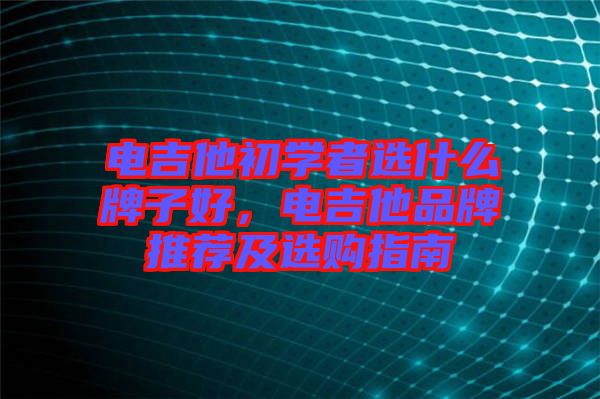 電吉他初學者選什么牌子好，電吉他品牌推薦及選購指南