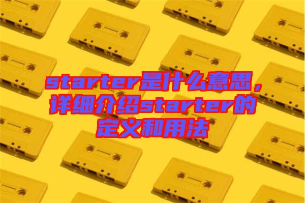 starter是什么意思，詳細(xì)介紹starter的定義和用法