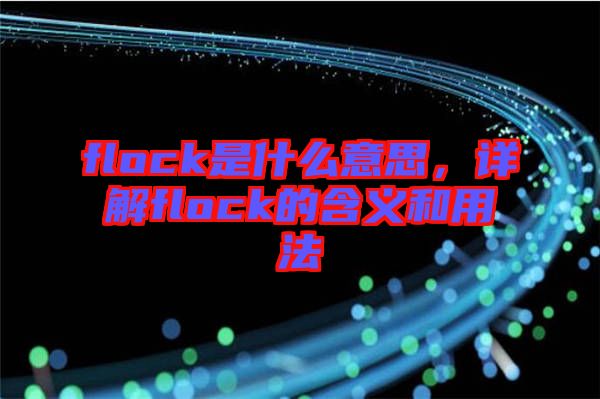 flock是什么意思，詳解flock的含義和用法