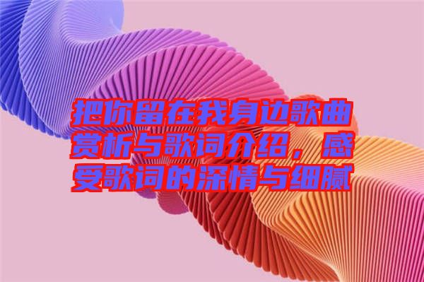 把你留在我身邊歌曲賞析與歌詞介紹，感受歌詞的深情與細(xì)膩