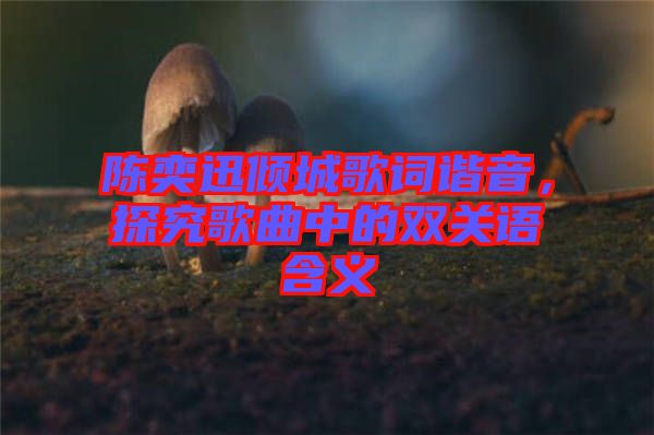 陳奕迅傾城歌詞諧音，探究歌曲中的雙關(guān)語(yǔ)含義