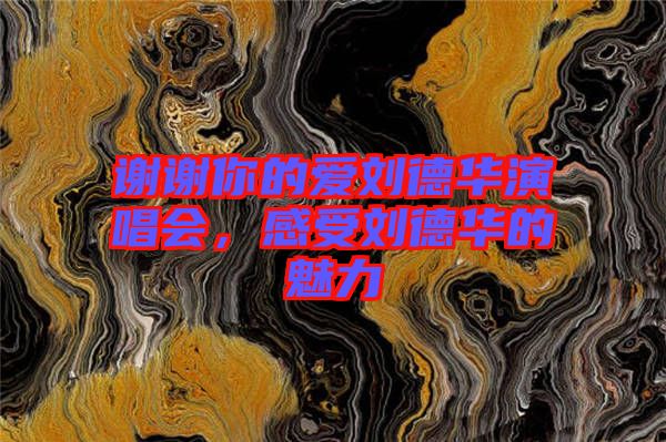 謝謝你的愛(ài)劉德華演唱會(huì)，感受劉德華的魅力