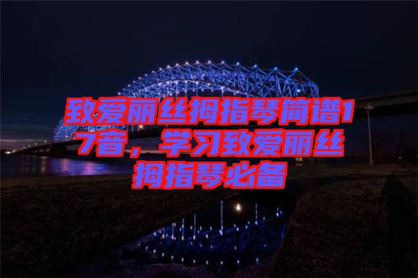 致愛麗絲拇指琴簡(jiǎn)譜17音，學(xué)習(xí)致愛麗絲拇指琴必備