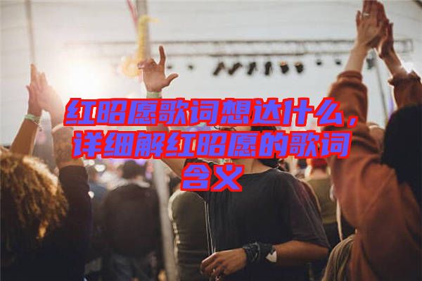 紅昭愿歌詞想達什么，詳細解紅昭愿的歌詞含義