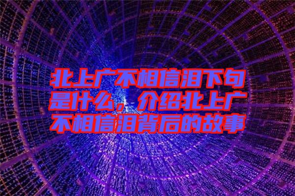 北上廣不相信淚下句是什么，介紹北上廣不相信淚背后的故事