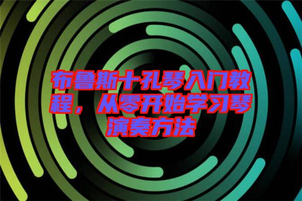 布魯斯十孔琴入門教程，從零開始學(xué)習(xí)琴演奏方法