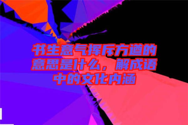 書生意氣揮斥方遒的意思是什么，解成語中的文化內(nèi)涵