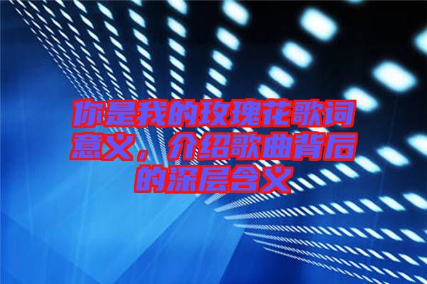 你是我的玫瑰花歌詞意義，介紹歌曲背后的深層含義