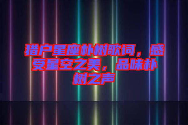 獵戶星座樸樹歌詞，感受星空之美，品味樸樹之聲