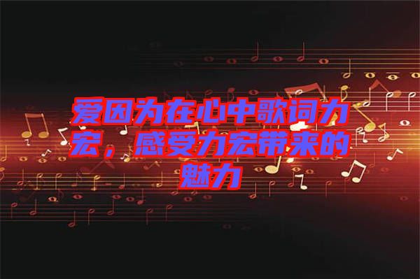 愛因?yàn)樵谛闹懈柙~力宏，感受力宏帶來的魅力