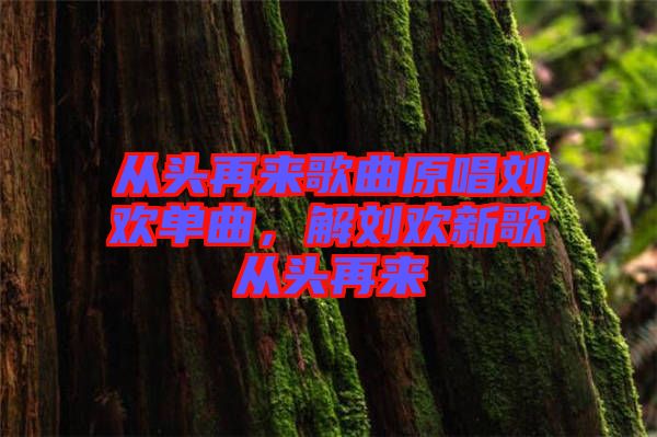 從頭再來歌曲原唱劉歡單曲，解劉歡新歌從頭再來