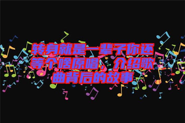 轉(zhuǎn)身就是一輩子你還等個(gè)啥原唱，介紹歌曲背后的故事