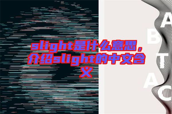 slight是什么意思，介紹slight的中文含義