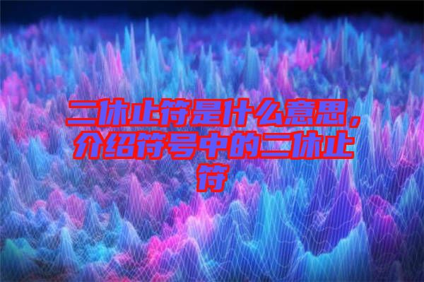 二休止符是什么意思，介紹符號中的二休止符