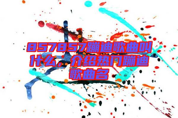 857857蹦迪歌曲叫什么，介紹熱門蹦迪歌曲名