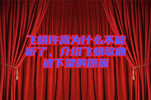 飛蛾許嵩為什么不能聽(tīng)了，介紹飛蛾歌曲被下架的原因