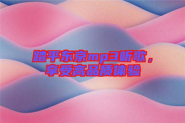 踏平東京mp3聽歌，享受高品質(zhì)體驗