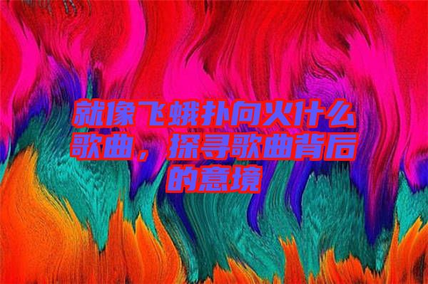 就像飛蛾撲向火什么歌曲，探尋歌曲背后的意境