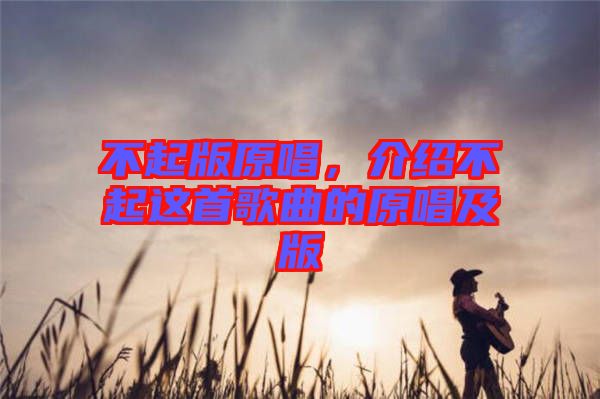 不起版原唱，介紹不起這首歌曲的原唱及版