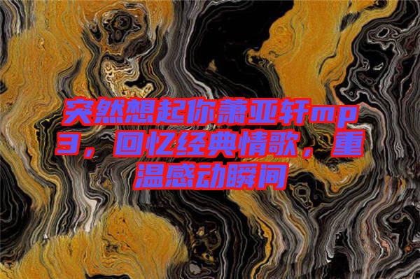 突然想起你蕭亞軒mp3，回憶經(jīng)典情歌，重溫感動瞬間