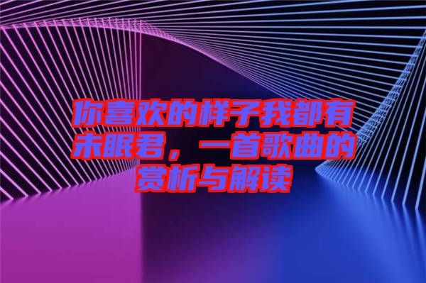 你喜歡的樣子我都有未眠君，一首歌曲的賞析與解讀