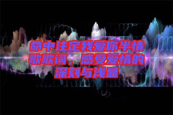 命中注定我愛(ài)你半情歌歌詞，感受愛(ài)情的深刻與淺顯