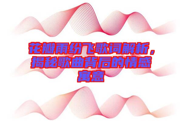 花瓣雨紛飛歌詞解析，揭秘歌曲背后的情感寓意