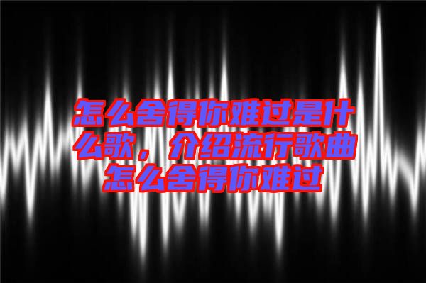 怎么舍得你難過(guò)是什么歌，介紹流行歌曲怎么舍得你難過(guò)