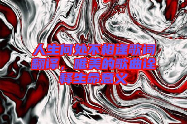 人生何處不相逢歌詞翻譯，唯美的歌曲詮釋生命意義