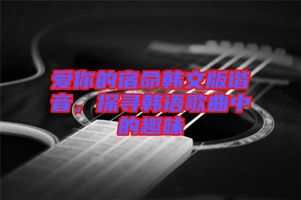 愛你的宿命韓文版諧音，探尋韓語歌曲中的趣味