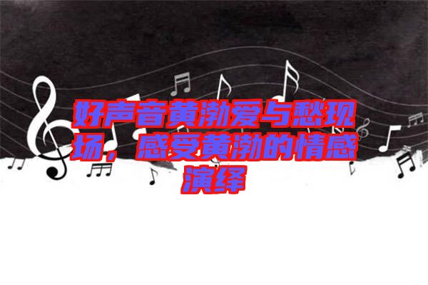 好聲音黃渤愛與愁現(xiàn)場，感受黃渤的情感演繹