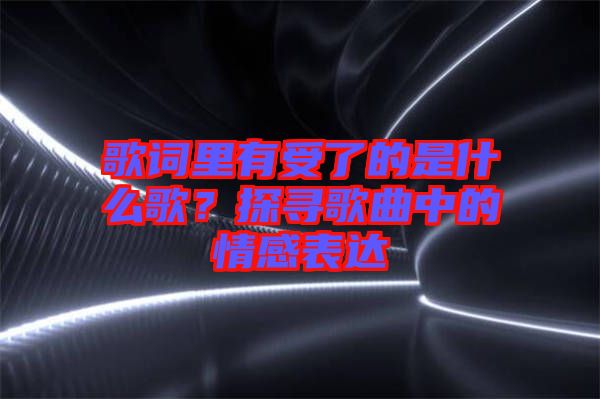 歌詞里有受了的是什么歌？探尋歌曲中的情感表達(dá)