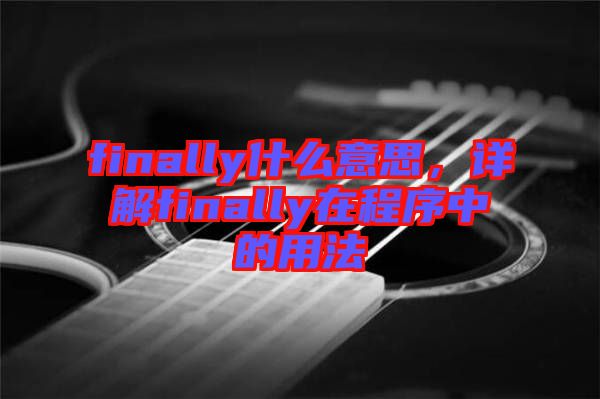 finally什么意思，詳解finally在程序中的用法