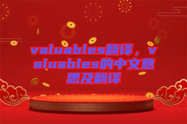 valuables翻譯，valuables的中文意思及翻譯