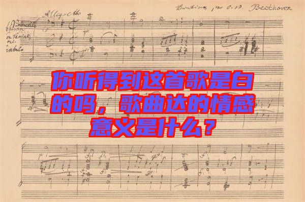 你聽得到這首歌是白的嗎，歌曲達(dá)的情感意義是什么？