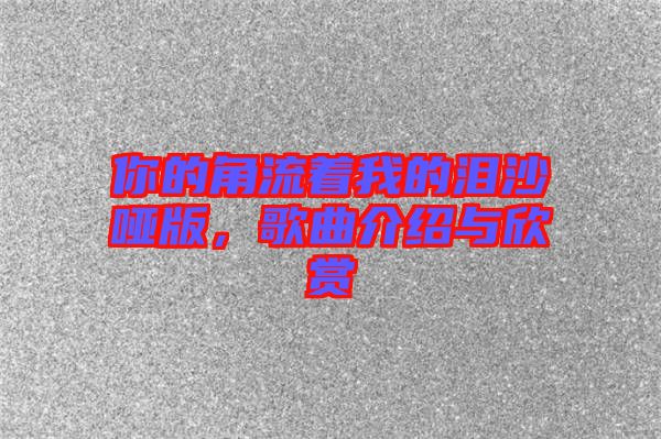 你的角流著我的淚沙啞版，歌曲介紹與欣賞