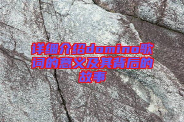 詳細(xì)介紹domino歌詞的意義及其背后的故事