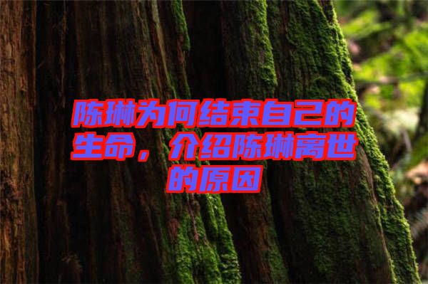 陳琳為何結(jié)束自己的生命，介紹陳琳離世的原因